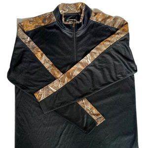 Buckhorn River Mens L Black Camo 1/4 Zip Pullover